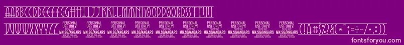 Шрифт AngarsRunes PERSONAL – розовые шрифты на фиолетовом фоне