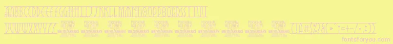 AngarsRunes PERSONAL-fontti – vaaleanpunaiset fontit keltaisella taustalla