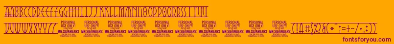 Шрифт AngarsRunes PERSONAL – фиолетовые шрифты на оранжевом фоне