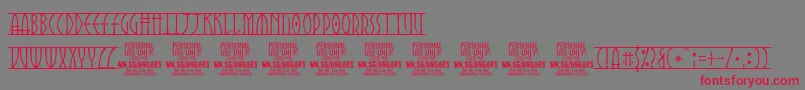 AngarsRunes PERSONAL-fontti – punaiset fontit harmaalla taustalla
