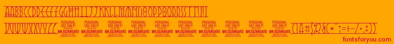 AngarsRunes PERSONAL-Schriftart – Rote Schriften auf orangefarbenem Hintergrund