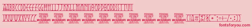 フォントAngarsRunes PERSONAL – ピンクの背景に赤い文字