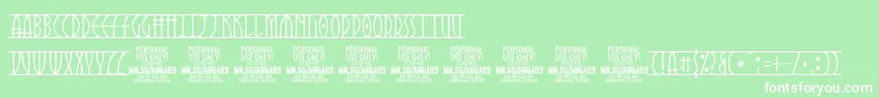 フォントAngarsRunes PERSONAL – 緑の背景に白い文字
