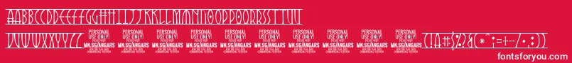 フォントAngarsRunes PERSONAL – 赤い背景に白い文字