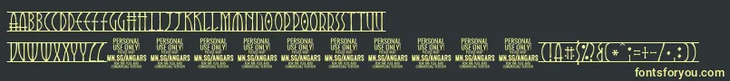 AngarsRunes PERSONAL Font – Yellow Fonts on Black Background