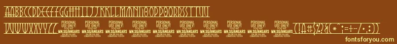 AngarsRunes PERSONAL Font – Yellow Fonts on Brown Background