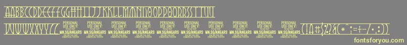 AngarsRunes PERSONAL Font – Yellow Fonts on Gray Background