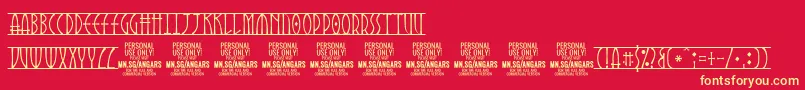 AngarsRunes PERSONAL Font – Yellow Fonts on Red Background