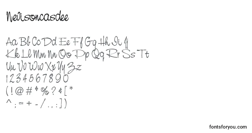Schriftart Nevisoncasdee – Alphabet, Zahlen, spezielle Symbole
