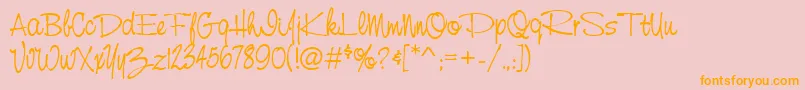 Nevisoncasdee Font – Orange Fonts on Pink Background