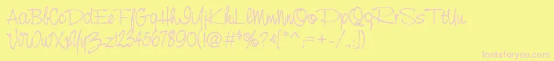 Nevisoncasdee Font – Pink Fonts on Yellow Background