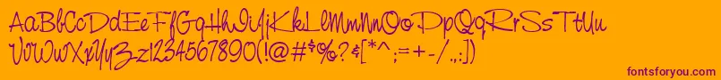 Nevisoncasdee Font – Purple Fonts on Orange Background