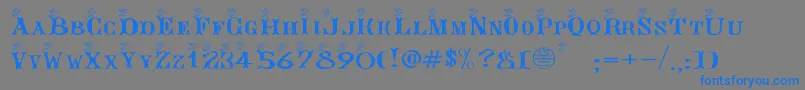 ANGEG   -Schriftart – Blaue Schriften auf grauem Hintergrund