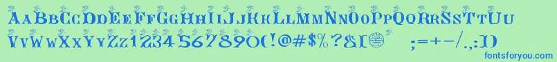 Шрифт ANGEG    – синие шрифты на зелёном фоне