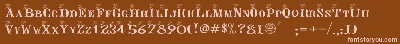 ANGEG   -Schriftart – Rosa Schriften auf braunem Hintergrund