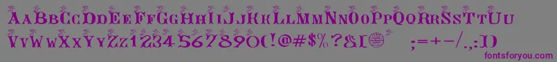 ANGEG   -fontti – violetit fontit harmaalla taustalla