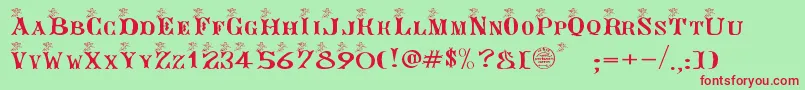 Шрифт ANGEG    – красные шрифты на зелёном фоне