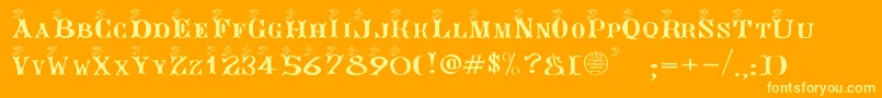 ANGEG    Font – Yellow Fonts on Orange Background