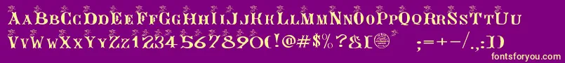 ANGEG    Font – Yellow Fonts on Purple Background