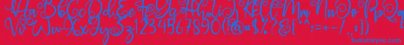 Angel Maleficent Font – Blue Fonts on Red Background