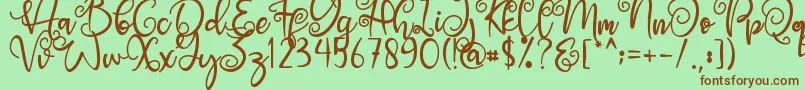 Angel Maleficent-fontti – ruskeat fontit vihreällä taustalla