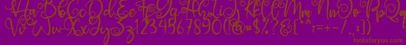 Angel Maleficent-Schriftart – Braune Schriften auf violettem Hintergrund