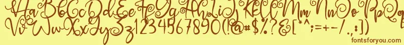 Angel Maleficent Font – Brown Fonts on Yellow Background