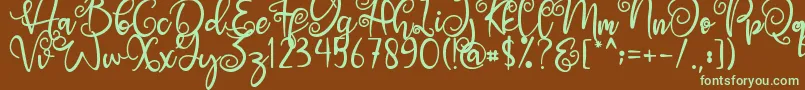 Angel Maleficent Font – Green Fonts on Brown Background