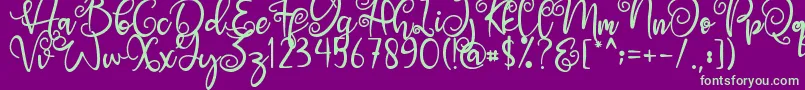 Angel Maleficent Font – Green Fonts on Purple Background