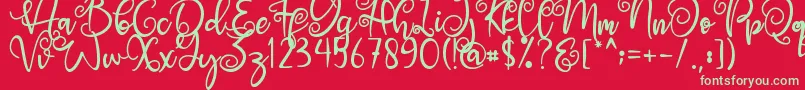 Angel Maleficent Font – Green Fonts on Red Background