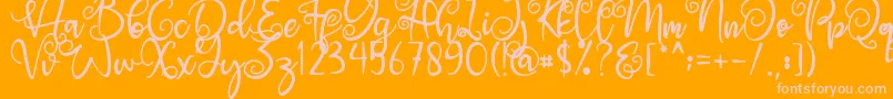 Angel Maleficent-Schriftart – Rosa Schriften auf orangefarbenem Hintergrund