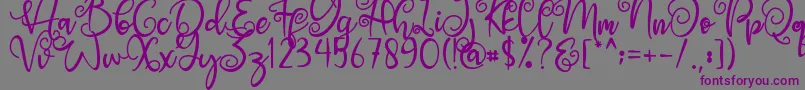 Czcionka Angel Maleficent – fioletowe czcionki na szarym tle