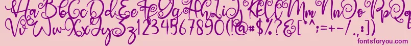 Angel Maleficent-fontti – violetit fontit vaaleanpunaisella taustalla