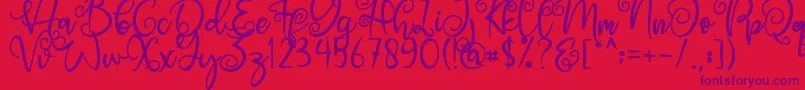 Angel Maleficent Font – Purple Fonts on Red Background