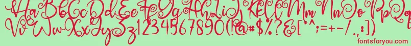 Angel Maleficent Font – Red Fonts on Green Background