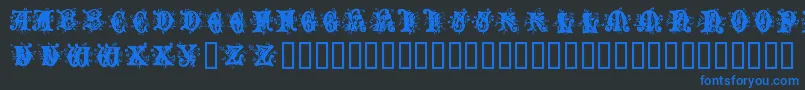 Angel Normal-Schriftart – Blaue Schriften auf schwarzem Hintergrund
