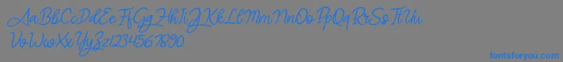 Angel Signature Italic-Schriftart – Blaue Schriften auf grauem Hintergrund