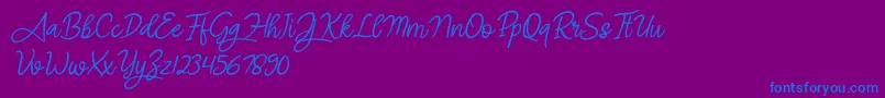 Angel Signature Italic Font – Blue Fonts on Purple Background