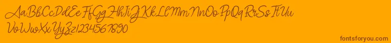 Angel Signature Italic Font – Brown Fonts on Orange Background