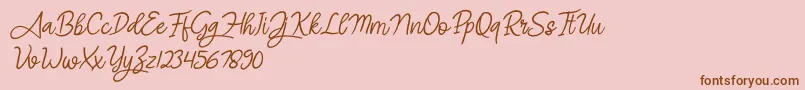 Fonte Angel Signature Italic – fontes marrons em um fundo rosa