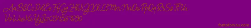 fuente Angel Signature Italic – Fuentes Marrones Sobre Fondo Morado