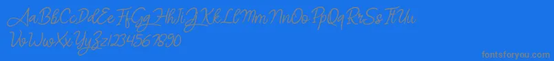 Angel Signature Italic-Schriftart – Graue Schriften auf blauem Hintergrund