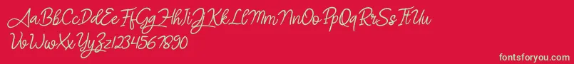 Fonte Angel Signature Italic – fontes verdes em um fundo vermelho