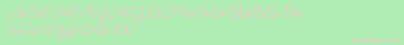 フォントAngel Signature Italic – 緑の背景にピンクのフォント