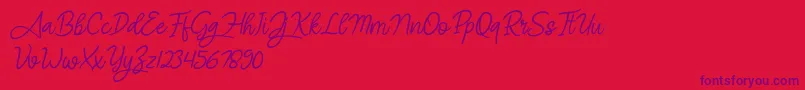 Angel Signature Italic Font – Purple Fonts on Red Background