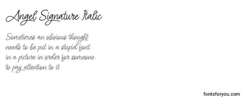 Review of the Angel Signature Italic (119594) Font