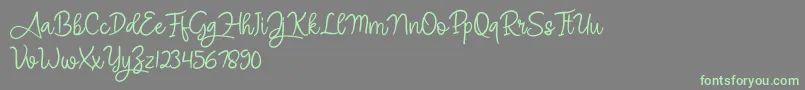 Angel Signature Font – Green Fonts on Gray Background