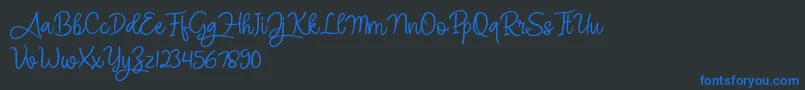Angel Signature Font – Blue Fonts on Black Background