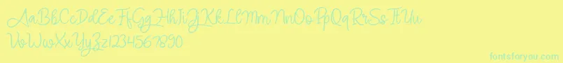 Angel Signature Font – Green Fonts on Yellow Background