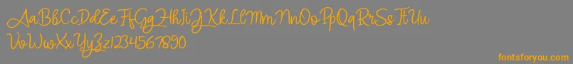 Angel Signature Font – Orange Fonts on Gray Background